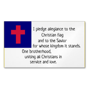 Cartão De Visitas Magnético Christian Flag Pledge