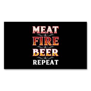 Cartão De Visitas Magnético CHURRASCO   Repetição do Fumar de Carne Fumante 