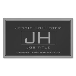 Cartão De Visitas Magnético Cinza Bonita e Cinza Escuro Profissional