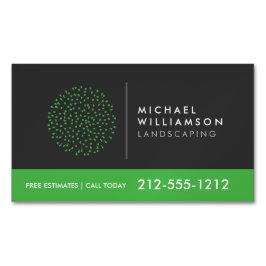 Cartão De Visitas Magnético Cinza Escura do Logotipo Shrub Paisagista Moderno