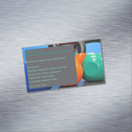 Cartão De Visitas Magnético Cinzas Pesos Gym Centro de Malhação Pessoal do Tre