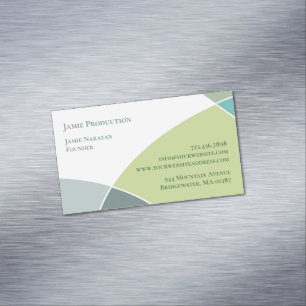 Cartão De Visitas Magnético Círculos Verdes Retroativos