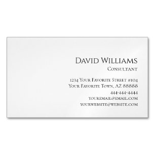 Cartão De Visitas Magnético Classic Black White Corporate Professional