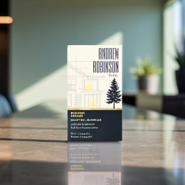 Cartão De Visitas Magnético Classic Navy Open House Floor Plan Elegant Detail 