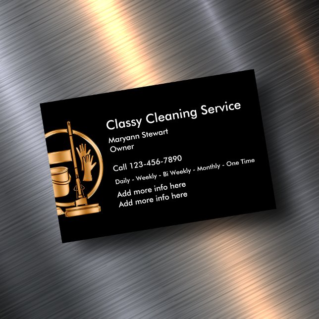 Cartão De Visitas Magnético Classy Clearing Services Design (Criador carregado)