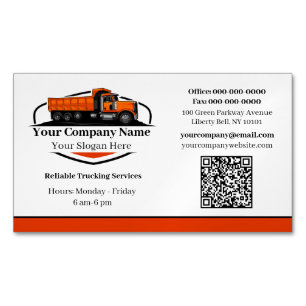 Cartão De Visitas Magnético Código QR da Empresa de Transporte de Caminhão Bas