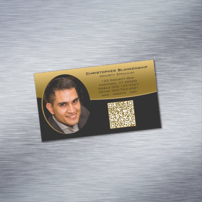 Cartão De Visitas Magnético Código QR de Fotografia Personalizada Profissional (Posição Original)