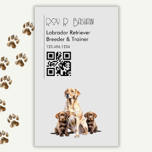 Cartão De Visitas Magnético Código QR do Criador de Cães Labrador Retriever