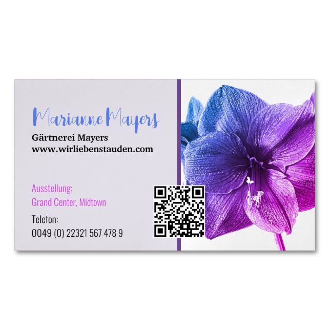 Cartão De Visitas Magnético Código QR e fotografia (Frente)