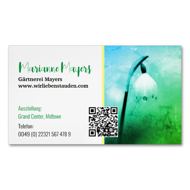 Cartão De Visitas Magnético código QR e Fotografia (Frente)