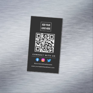 Cartão De Visitas Magnético Código QR Seguir Digitalização Para Conectar-se A 