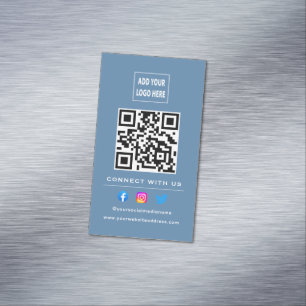 Cartão De Visitas Magnético Código QR Siga a Digitalização para se conectar co
