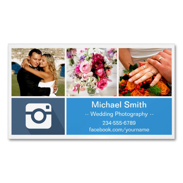 Cartão De Visitas Magnético Colagem de Fotografia - Estilo Metro Moderno Criat (Frente)