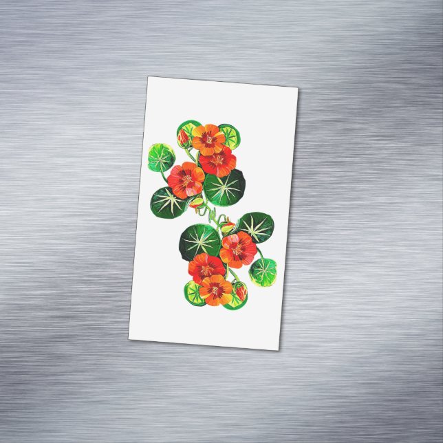 Cartão De Visitas Magnético coleção Flores do Brasil capuchinha,  (Posição Original)