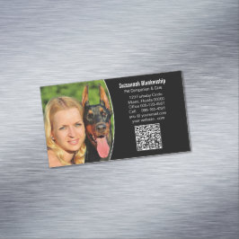 Cartão De Visitas Magnético Companheiro de Estimação Código QR Personalizado P