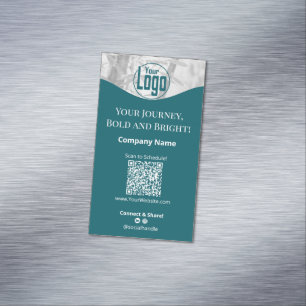 Cartão De Visitas Magnético Companhia de Treinador para a Vida Branca do Retra