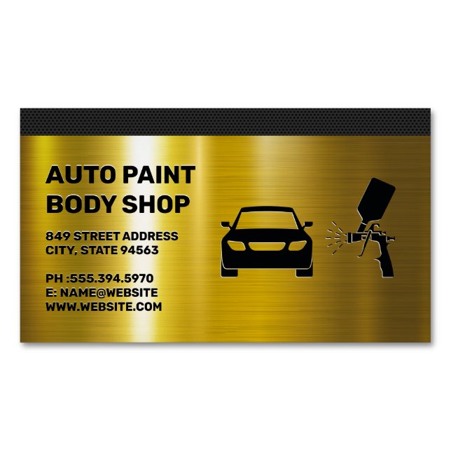 Cartão De Visitas Magnético Compro Autobody Paint (Frente)