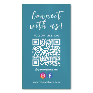 Cartão De Visitas Magnético Conectar-se com o Código Qr do Instagram do Facebo