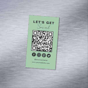 Cartão De Visitas Magnético Conecte-se com o código QR das mídias sociais dos