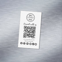 Conexão minimalista com o código QR de mídia socia