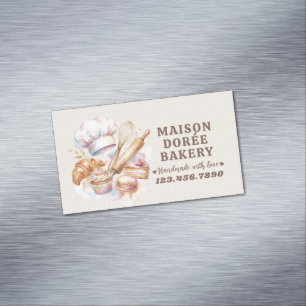 Cartão De Visitas Magnético Confeitaria Loja Pastry Chef Doce Bolo Padeiro