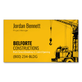 Cartão De Visitas Magnético Construção Moderna | Yellow & Crane Design
