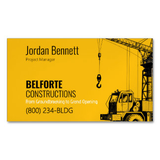 Cartão De Visitas Magnético Construção Moderna | Yellow & Crane Design