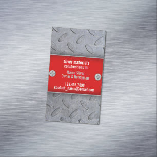 Cartão De Visitas Magnético Construções Homem de mão