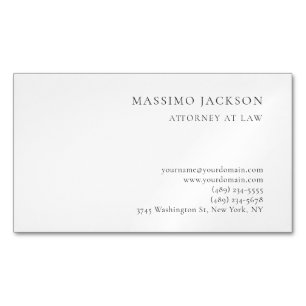 Cartão De Visitas Magnético Consultor Preto Branco Advogado Minimalista Modern