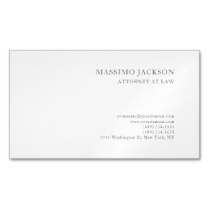 Cartão De Visitas Magnético Consultor Preto Branco Minimalista Moderno Advogad