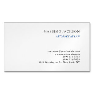 Cartão De Visitas Magnético Consultor Preto e Branco Profissão Advogado