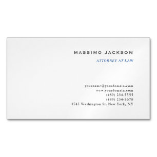 Cartão De Visitas Magnético Consultor Preto e Branco Profissão de Advogado