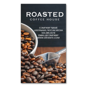 Cartão De Visitas Magnético Coop de feijão de café