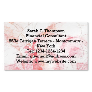 Cartão De Visitas Magnético Cor d'água do Pastel Rosa