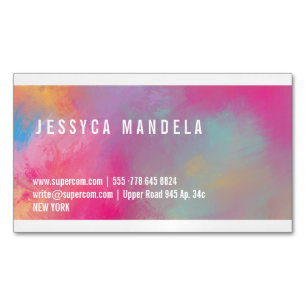 Cartão De Visitas Magnético Cor de pó pastel estilista moderna