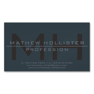 Cartão De Visitas Magnético Cores monogramas, profundas e mudas, de uso mascul