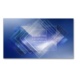 Cartão De Visitas Magnético Corporação de Logotipo Geométrico Moderno