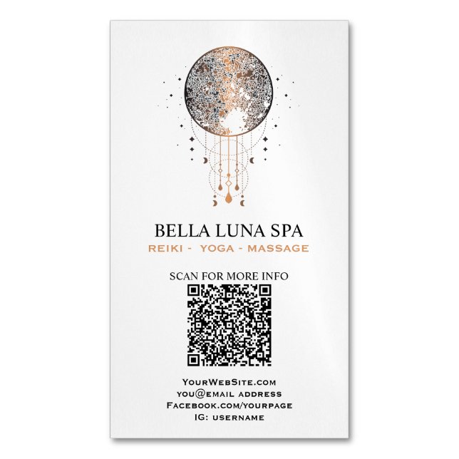 Cartão De Visitas Magnético *~* Cosmos Moon Shaman Lunar Universo (Frente Vertical)