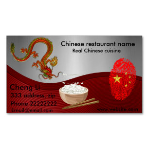 Cartão De Visitas Magnético Culinária chinesa