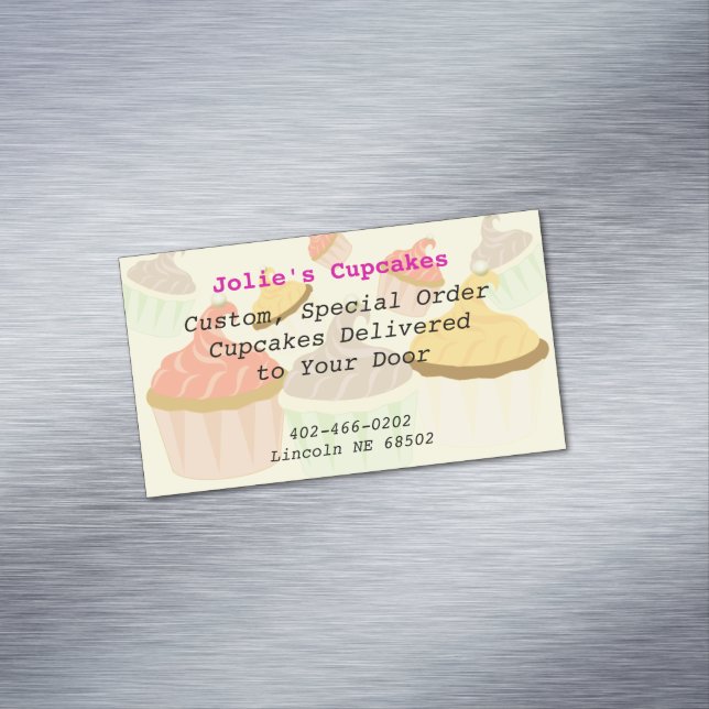 Cartão De Visitas Magnético Cupcake Magnet (Posição Original)