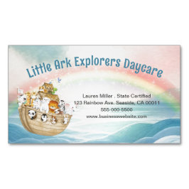Cartão De Visitas Magnético Cute Childcare Daycare Noah's Ark