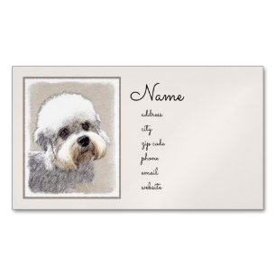 Cartão De Visitas Magnético Dandie Dinmont Terrier pintando arte canina origin