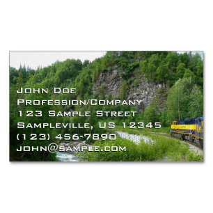 Cartão De Visitas Magnético Denali Express Trem de Férias Fotografia no Alasca