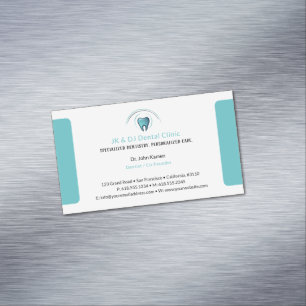 Cartão De Visitas Magnético Dentista Aqua Teeth