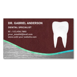 Cartão De Visitas Magnético Dentista Dentária Dentária Dentária De Aço De 