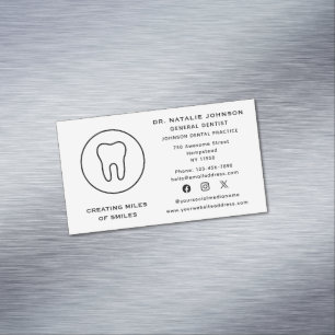 Cartão De Visitas Magnético Dentista dentária Odontologia dentária Mídia Socia
