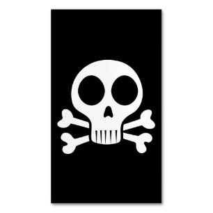 Cartão De Visitas Magnético Desenho de Caveira Pirata