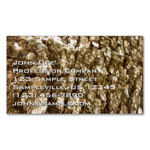 Cartão De Visitas Magnético Design de Textura Natural II Casca de Árvore