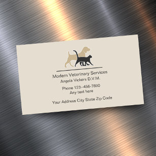 Cartão De Visitas Magnético Design do veterinário moderno
