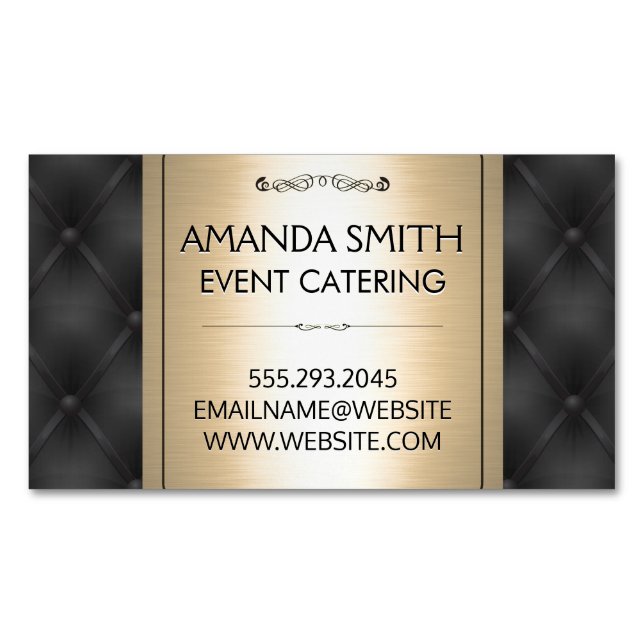 Cartão De Visitas Magnético Dourado metálico | Antecedentes De Ufolsteridade D (Frente)